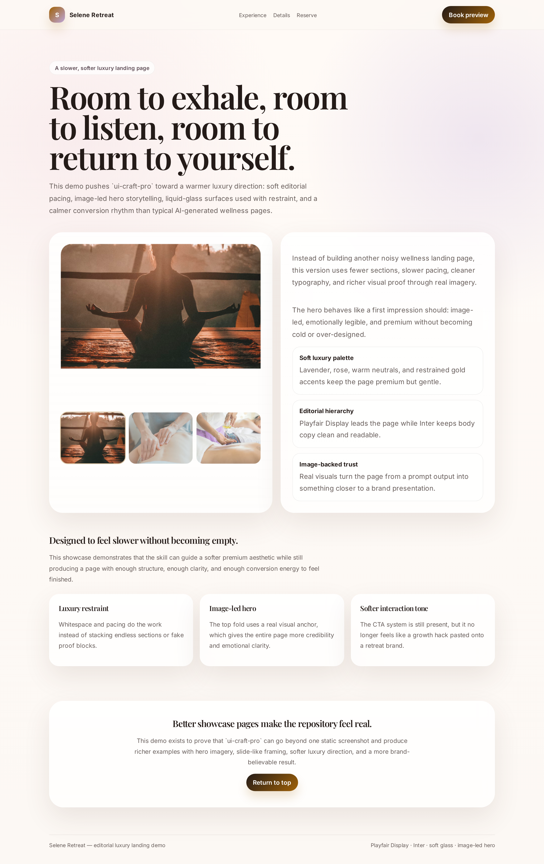 Selene Retreat preview